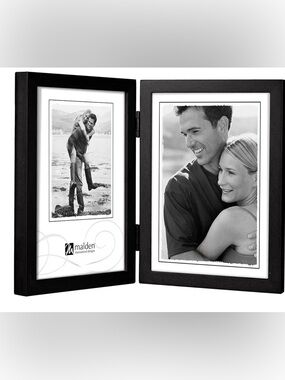 Malden Black 8X10 Double Hinged Photo Frame with White Mats